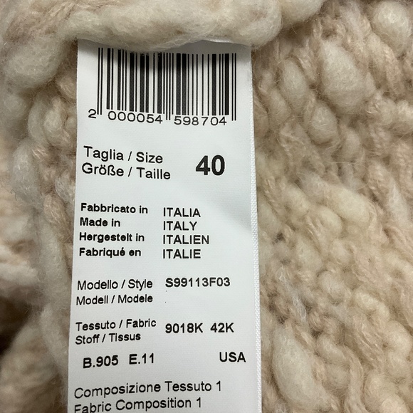 PESERICO BEIGE / CREAM OVERSIZED KNIT CARDIGAN SWEATER - Picture 5 of 6